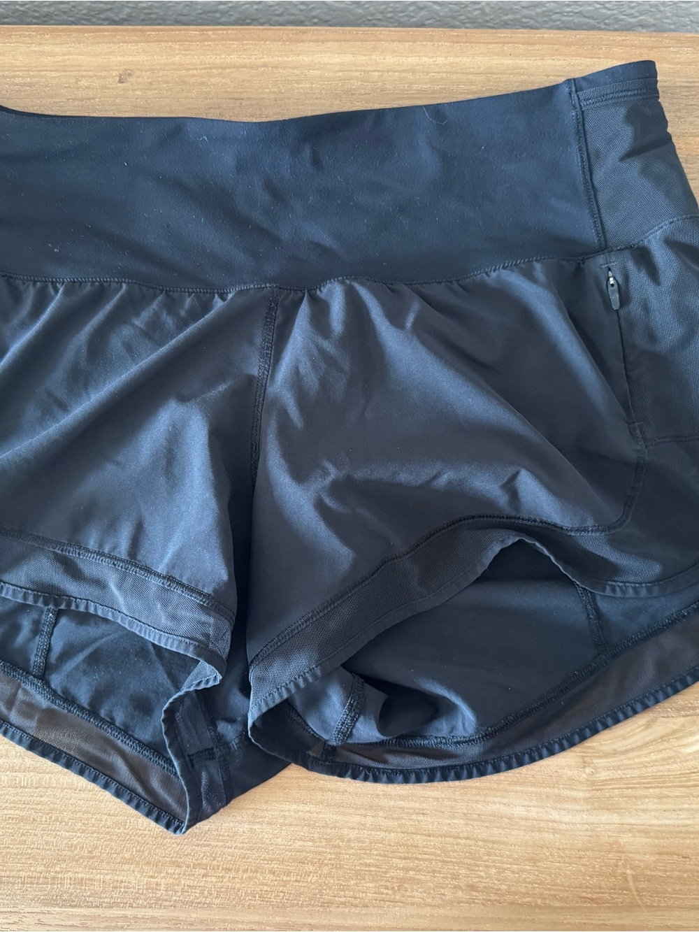 lululemon athletica Black Running Shorts with Zipper Pocket